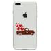 DistinctInk Clear Shockproof Hybrid Case for iPhone 7 PLUS / 8 PLUS (5.5 Screen) TPU Bumper Acrylic Back Tempered Glass Screen Protector - Valentine Truck Red Hearts
