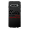 DistinctInk Clear Shockproof Hybrid Case for Samsung Galaxy S10+ PLUS (6.4 Screen) - TPU Bumper Acrylic Back Tempered Glass Screen Protector - Darling Don t Forget to Fall In Love with Yourself