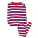 Leveret Kids Boys Girls Two Piece Cotton Pajamas Red White & Blue Stripes 5 Year