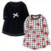 Touched by Nature Baby and Toddler Girl Organic Cotton Long-Sleeve Dresses 2pk Black Red Heart 0-3 Months