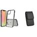 Bemz Case and Pouch Bundle for iPhone 14 Pro: Fusion Protector Slim Case (Black/Clear) and Vertical Nylon Belt Holster