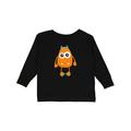 Inktastic Cute Monster Orange Monster Funny Monster Horns Boys or Girls Long Sleeve Toddler T-Shirt