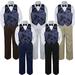 4pc Boy Suit Set Navy Blue Bow Tie Vest Baby Toddler Kid Formal Pants S-7
