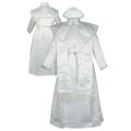 New Born Baby Boy Toddler Christening Baptism Stole Gown Suit 0-30M White Silver