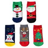 5 Pairs Unisex Baby Toddler Kids Cartoon Socks Christmas Holiday infant Children s cotton Socks With Gripper Fleece Lined Fuzzy