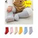 PULLIMORE 2 Pairs Baby Girls Socks Fleece Lined Anti Slip Crew Sock for Newborn Baby Infant Toddler Kids (0-12 Months Pink)