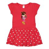 Inktastic Cowboy Girl Girl With Cowboy Hat Brown Hair Girls Toddler Dress