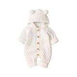 Summer Savings Clothing 2023 loopsun Newborn Baby Girls Boys Winter Warm Coat Knit Outwear Hooded Jumpsuit