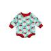 Christmas Baby Girl Boy Sweatshirt Romper Santa Print Onesie Jumpsuit Long Sleeve Bodysuit Top Fall Winter Clothes