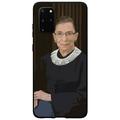 DistinctInk Case for Samsung Galaxy S20 PLUS (6.7 Screen) - Custom Ultra Slim Thin Hard Black Plastic Cover - Ruth Bader Ginsburg Cartoon - RIP RBG