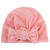 Hunpta Hats For Kids Newborn Baby Solid Pleuche Hat Cap Beanie Bow Headband Hair Headwear Accessories