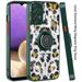 for Samsung Galaxy A32 5G Fashion Animal Skin Pattern Crystal Diamond Bling with Magnetic Ring Stand Grip TPU Shockproof Cover Xpm Phone Case [Cheetah Skin]