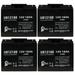 4x Pack - Compatible Deltec Batteries 2026C Battery - Replacement UB12180 Universal Sealed Lead Acid Battery (12V 18Ah 18000mAh T4 Terminal AGM SLA)