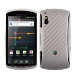 Skinomi Carbon Fiber Silver Cover+Screen Guard for Sony Ericsson Xperia Play 4G