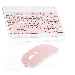 Rechargeable Bluetooth Keyboard and Mouse Combo Ultra Slim Full-Size Keyboard and Ergonomic Mouse for Dell Latitude 7390 Laptop and All Bluetooth Enabled Mac/Tablet/iPad/PC/Laptop - Flamingo Pink