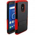 GSA Snap-On Hybrid Case w/Kickstand for Alcatel 1X Evolve - Black/Red
