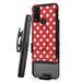 Capsule Case Compatible with TCL 20XE [Shockproof Military Grade Heavy Duty Kickstand Belt Clip Holster Rugged Case Black Phone Cover] for TCL 20 XE (Polka Dot)