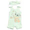 Star Wars The Child Toddler Girls Snap Romper and Headband Newborn to Toddler