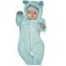 dmqupv Long Sleeve Romper Baby Boy Baby Footed Hooded Coat Bear Jumpsuit Ears Girl Clothes for Baby Boy Mint Green 3-6 Months