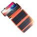 25000mAh Orange Solar Battery Wireless Charger Folding Portable Waterproof iPhone Power Bank Battery Pack w/ Dual 2.1A USB Ports + Carabiner + USB Cable for Hiking Camping Hiking