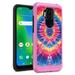 Capsule Case Compatible with Cricket Influence [Carbon Edge Shockproof Woman Girly Design Heavy Duty Pink Case Phone Cover] for AT&T Maestro Plus (V350U) 2021 Release (Tie Dye)