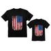 Father & Child Matching Set - Vintage USA Flag 4th of July Patriotic Shirts - Celebrate Independence Day in Style - Dad Black Medium / Toddler Black 3T