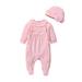 LisenraIn Newborn Baby Girl Clothes Lace Romper Jumpsuit Hat Spring Rompers Outfit