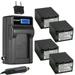 Kastar 4-Pack NP-FH100 Battery and LCD AC Charger Compatible with Sony DCR-DVD504 DCR-DVD505 DCR-DVD506 DCR-DVD508 DCR-DVD510 DCR-DVD602 DCR-DVD605 DCR-DVD608 DCR-DVD610 DCR-DVD650