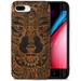 Case Yard Wooden Case for iPhone-8-Plus Soft TPU Silicone cover Slim Fit Shockproof Wood Protective Phone Cover for Girls Boys Men and Women Supports Wireless Charging Wolf Face Full Design