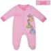 Disney Princess Girl s Made of Magic Footed Coverall Bodysuit Onesie with Bow Headband