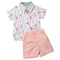 2PCS Toddler Kids Baby Boy Shirt Tops+Short Pants Formal Party Outfit Clothes