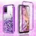 Galaxy S21 Ultra Case Samsung S21 Ultra 5g Case Liquid Glitter Waterfall Shock Proof Phone Case Cute Girls Women for Samsung Galaxy S21 Ultra Case - Purple