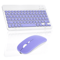 Rechargeable Bluetooth Keyboard and Mouse Combo Ultra Slim Full-Size Keyboard and Ergonomic Mouse for Lenovo IdeaPad 5 Laptop and All Bluetooth Enabled Mac/Tablet/iPad/PC/Laptop - Violet Purple