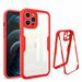 Clear Case for iPhone Xs and iPhone X (5.8 Inch) Acrylic Clear Back Cover Built-in Screen Portector Cute Silicone Case Shockproof Protective Phone Cases Slim Fit Lightweight Case (Red)