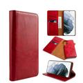 The Luxury Gentleman Magnetic Flip Leather Wallet Case For For Samsung Galaxy S22 - Red