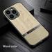 Dteck Compatible with iPhone 14 Pro Max Case Wood Grain Outside Design TPU Hybrid Case White