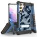 BC Tri-Shield Heavy Duty (MIL-STD 810G-516.6 Protection) Rugged Slim Case for Samsung Galaxy S22 Ultra - Blue Army Camo