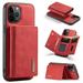 Apple iPhone XS Max Case (6.5 Inch) - Magnetic Clasp Removable PU Leather Wallet Case with Stand Sturdy Durable Silicone Back Cover Case Lightweight Phone Protector Case with Card Holder (Red)