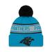 Men's New Era Blue Carolina Panthers Repeat Cuffed Knit Hat with Pom