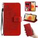 iPhone 6 Plus Wallet Case iPhone 6S Plus Flip Case with Card Holder Allytech Embossed Patterned PU Leather Phone Cover with Magnetic Kickstand Wrist Strap for iPhone 6 Plus/6S Plus(5.5 ) Red