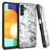 Kaleidio Case For Samsung Galaxy A13 5G [Impact Fusion] Drop Protection [Shockproof] Hybrid Slim Protector Cover [White Marble Design]