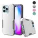 NIFFPD iPhone 14 Pro Case Shockproof Full Coverage Protective Cover Phone Case for iPhone 14 Pro 6.1 White&Gray