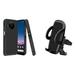 Bemz Nokia X100 Bundle: Slim Dual Layer Shockproof Protector Case (Black) Air Vent Car Mount Phone Carrying Holder