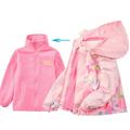 URMAGIC 3-13Y Child Girls Fleece Jacket Colorful Camo Windbreaker 2-in-1 Outerwear