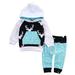 2Pcs Baby Boys Hoodie Tops Pants Set Deer Print Sweatsuit Fall Winter Outfits