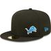 Men's New Era Black Detroit Lions Flawless 59FIFTY Fitted Hat