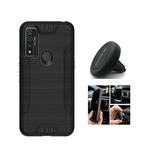 Phone Case for TCL 4X 5G/ TCL 4X 5G (Straight Talk)/ TCL 20A 5G (TracFone) Shock Resistant Hybrid Case Cover + Magnetic Car Mount Phone Holder (Black)