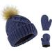 Rising Star Infant Hat and Baby Mittens Winter Set for 0-24 Months - Navy