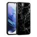 Capsule Case Compatible with Galaxy S22 [Slim Style Heavy Duty Men Women Cute Design Protective Black Phone Case Cover] for Samsung Galaxy S22 5G SM-S901 (Black Marble Print)