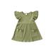 TheFound Kids Baby Girls Organic Cotton Ruffled Sleeve Tunic Dress Swing Casual Sundress Party Princess Dresses